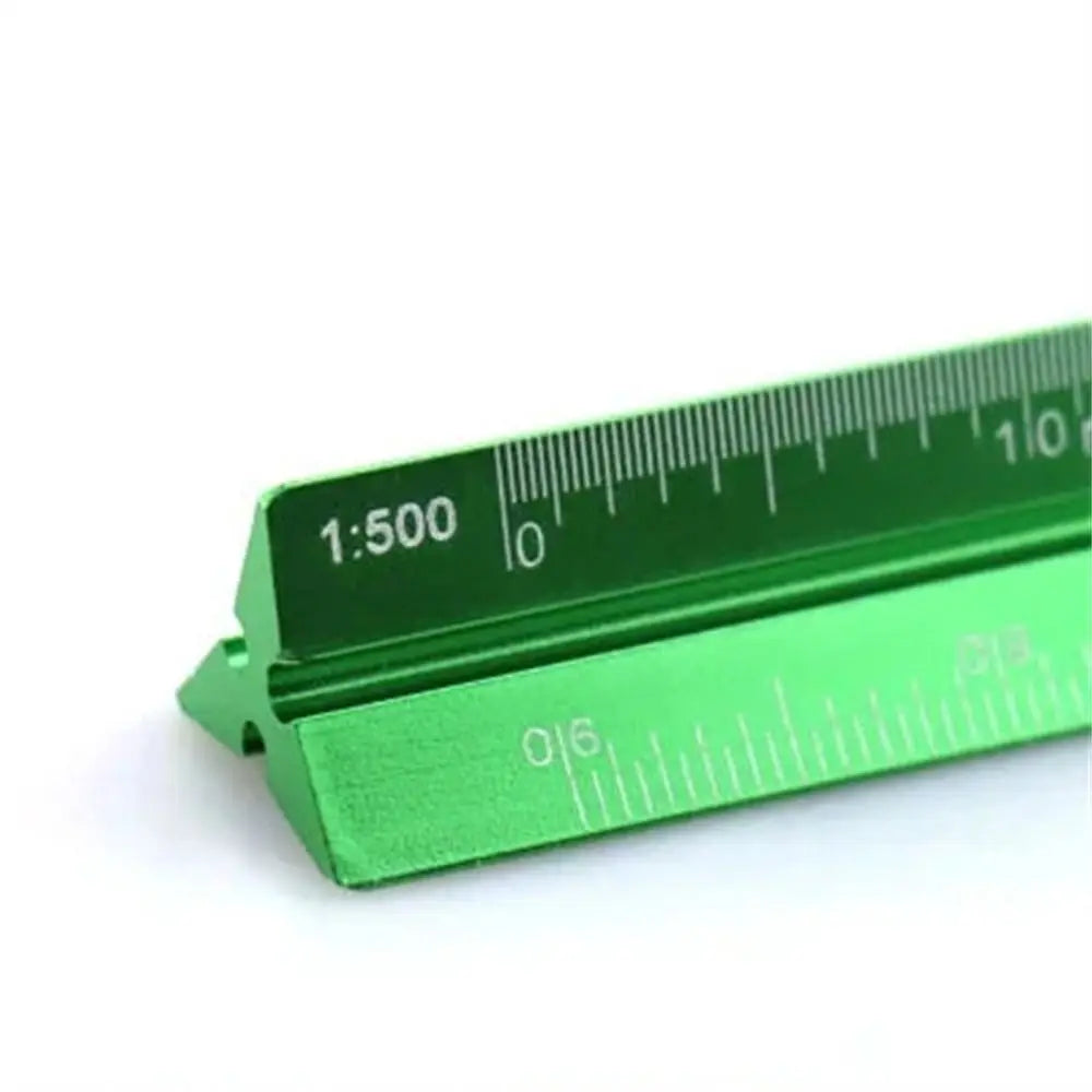 High Quality Colorful 15cm 30cm Aluminum Triangular Scale Ruler 1:20 - 1:600 Alloy Metal Scale Regua Desenho H0003 Oasis Select 15cm-large green
