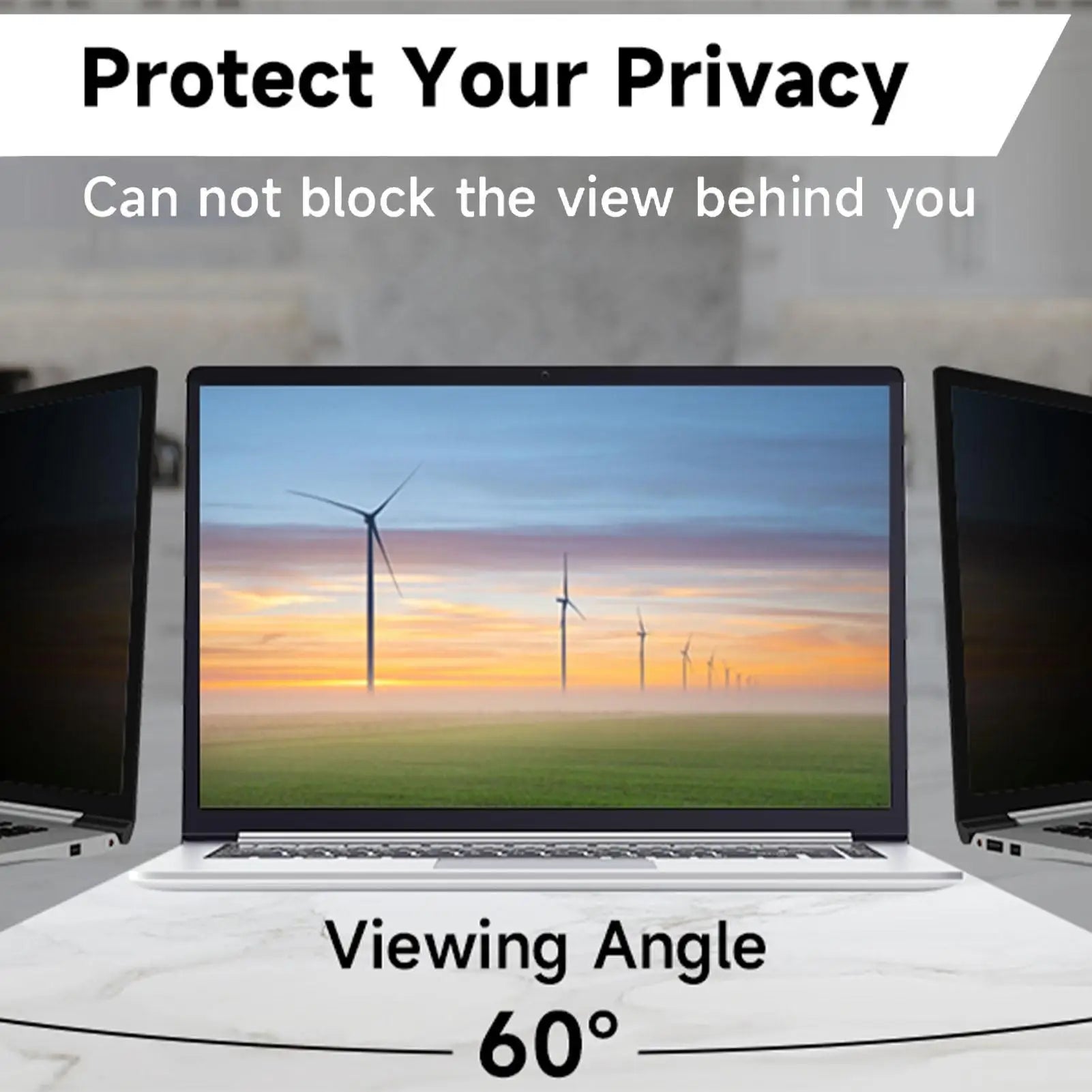 Privacy Screen for Laptop Computer Screen Privacy Shield Removable Anti-Scratch Protector Film for Computer Monitor and Laptop Oasis Select
