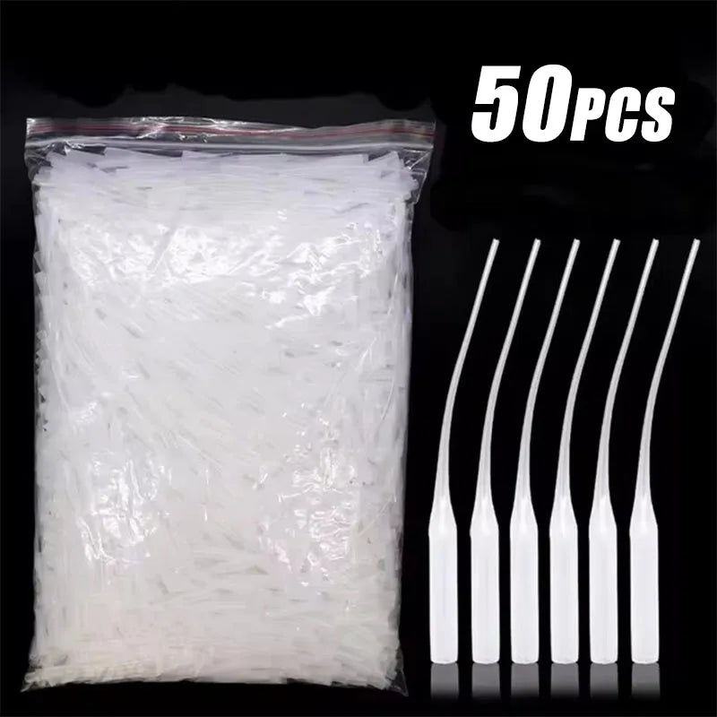 1/3/6bag Glue Micro-Tips Plastic Glue Bottle Tips Glue Extender Precision Applicator Dropping Tube Nozzle For Crafting Lab Oasis Select 1bag-50pcs