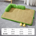 Summer Pet Cooling Mats - Rattan - Woven, Breathable & Heat - Dissipating | Detachable Washable Dog Cat Beds with Neck Guards Oasis Select Bilateral green M 50x40cm