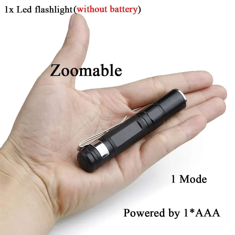 Mini LED Flashlight Portable Pen Lights Pocket Emergency Light Small Torch Keychain Lantern Oasis Select B small Without battery
