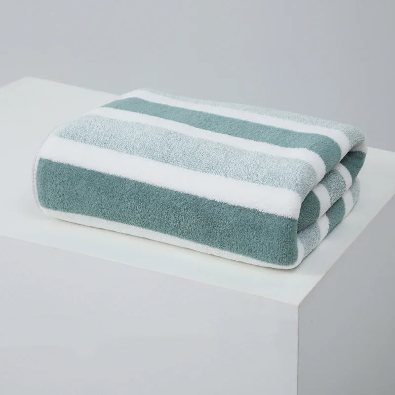 Striped Towel Set – Soft Quick-Dry Bath & Hand Towels Bath Towel Set Oasis Select green 70x140cm 1pc