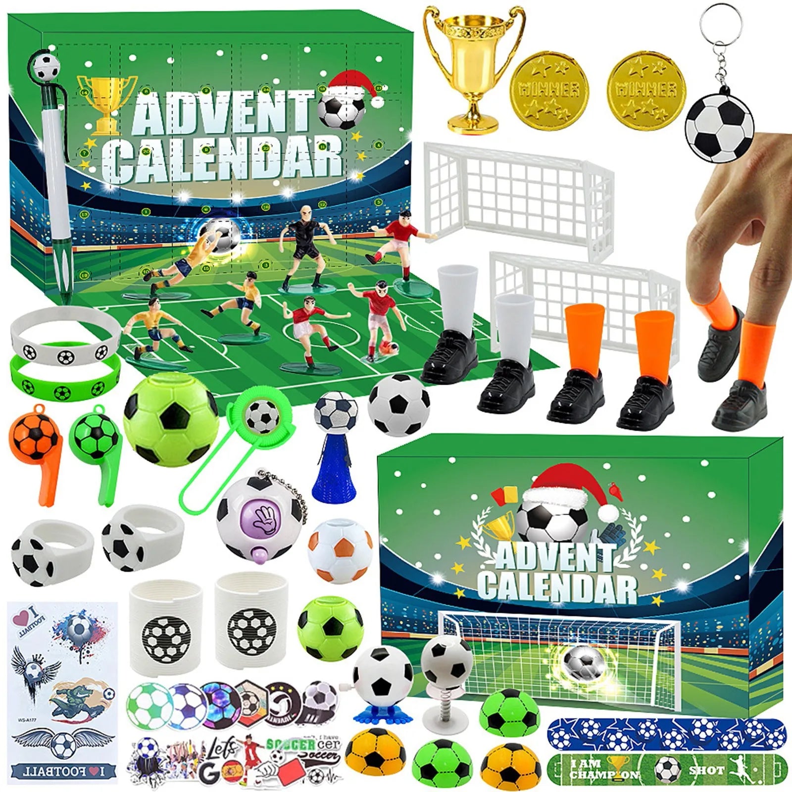 Football Building Blocks Christmas Advent Calendar – Kids Gift Building Blocks Advent Calendar Oasis Select Green One Size