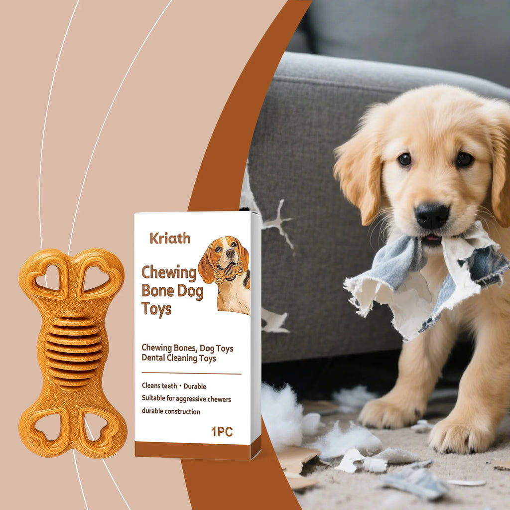 Dog Chew Toy Wood Plastic Composite Dental Bone Durable Safe Teething Training Aid For Puppies Medium Large Dogs Boredom Relief Oasis Select