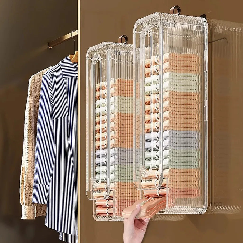 2PCS/1PC-Hanging Closet Organizer for Underwear Socks Panties Space Saving Storage Container Oasis Select