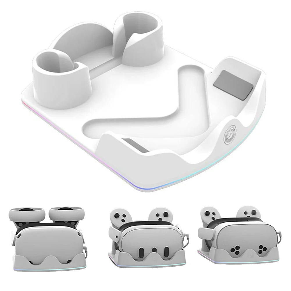 Meta Quest 3S Charging Dock with RGB Light & Controller Mount VR Charging Dock Oasis Select