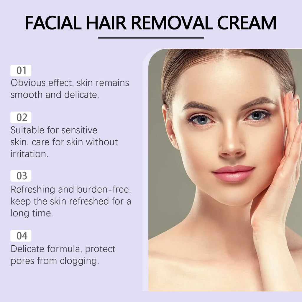 Viareline Face Hair Removal Cream & Calming Serum | 30g+5ml