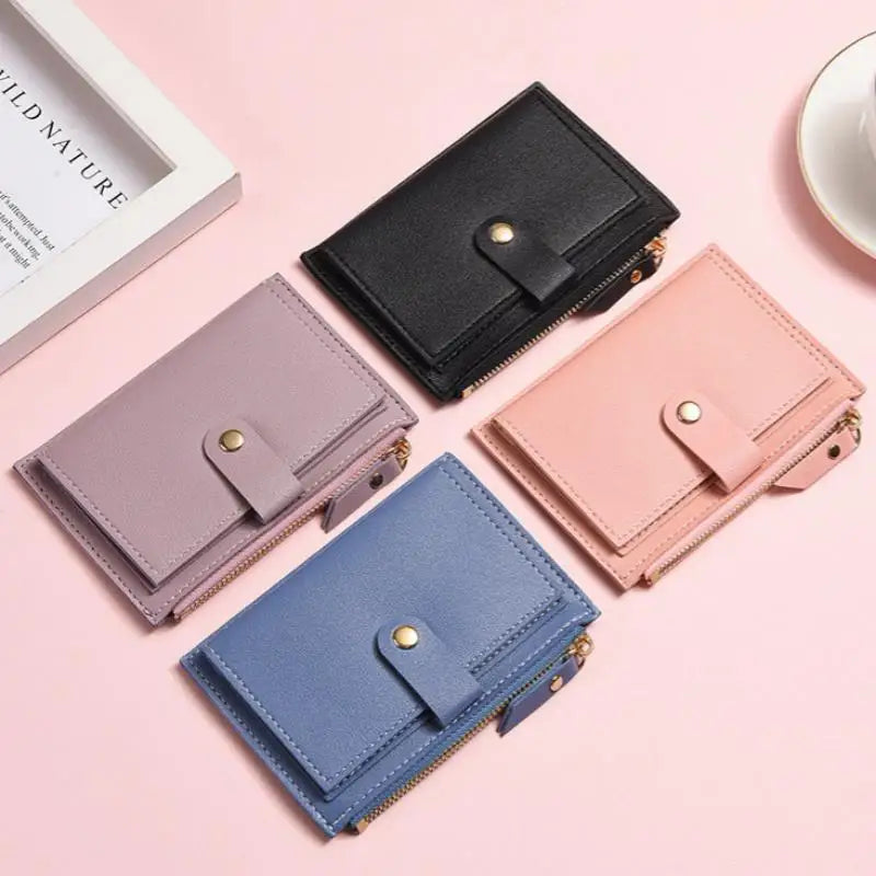 Women's Slim PU Leather Card Holder Wallet | Mini Zipper Purse Card Holder Wallet Oasis Select