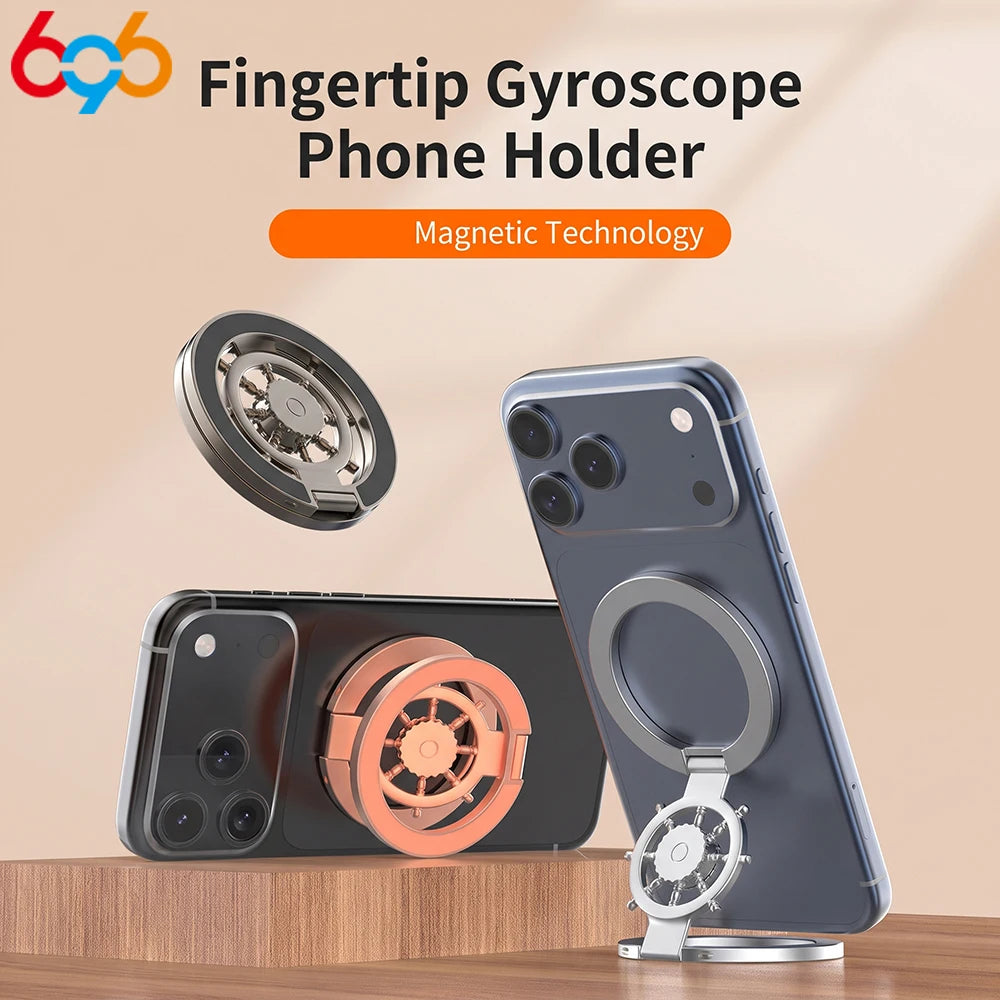 Finger Ring Bracket Decompression 360° Double-Sided Magnetic Rotate Gyroscope Phone Holder Grip For IPhone All Smartphone Stand Oasis Select