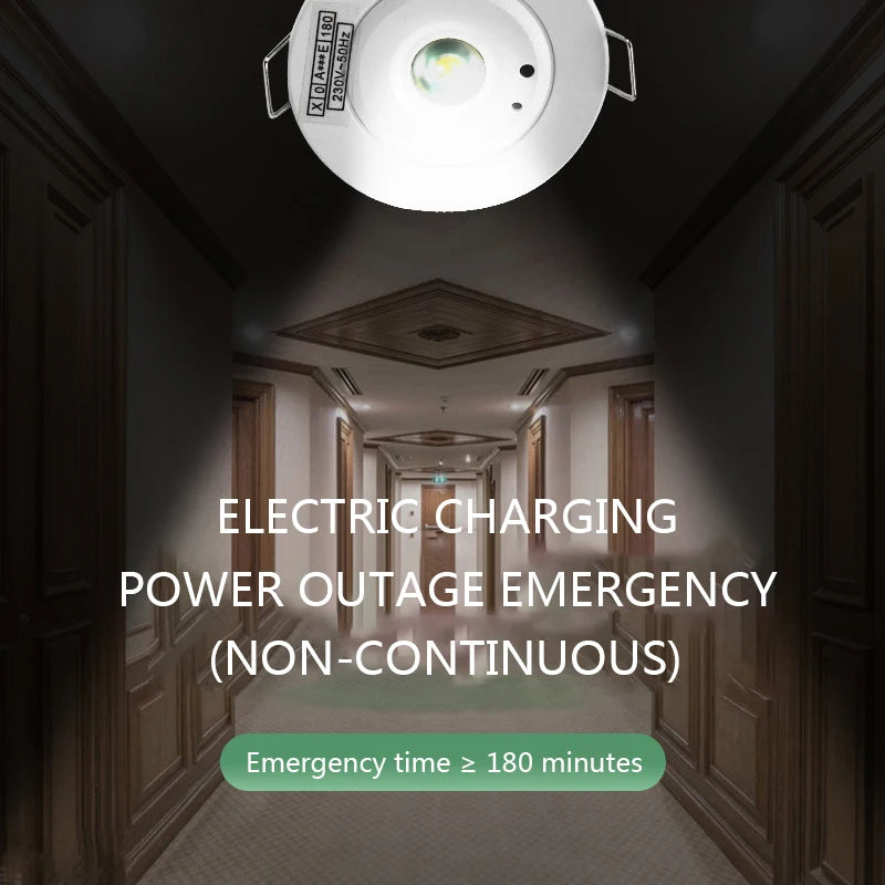 3W LED Emergency Downlight | Fire-Retardant | 3-Hour Backup