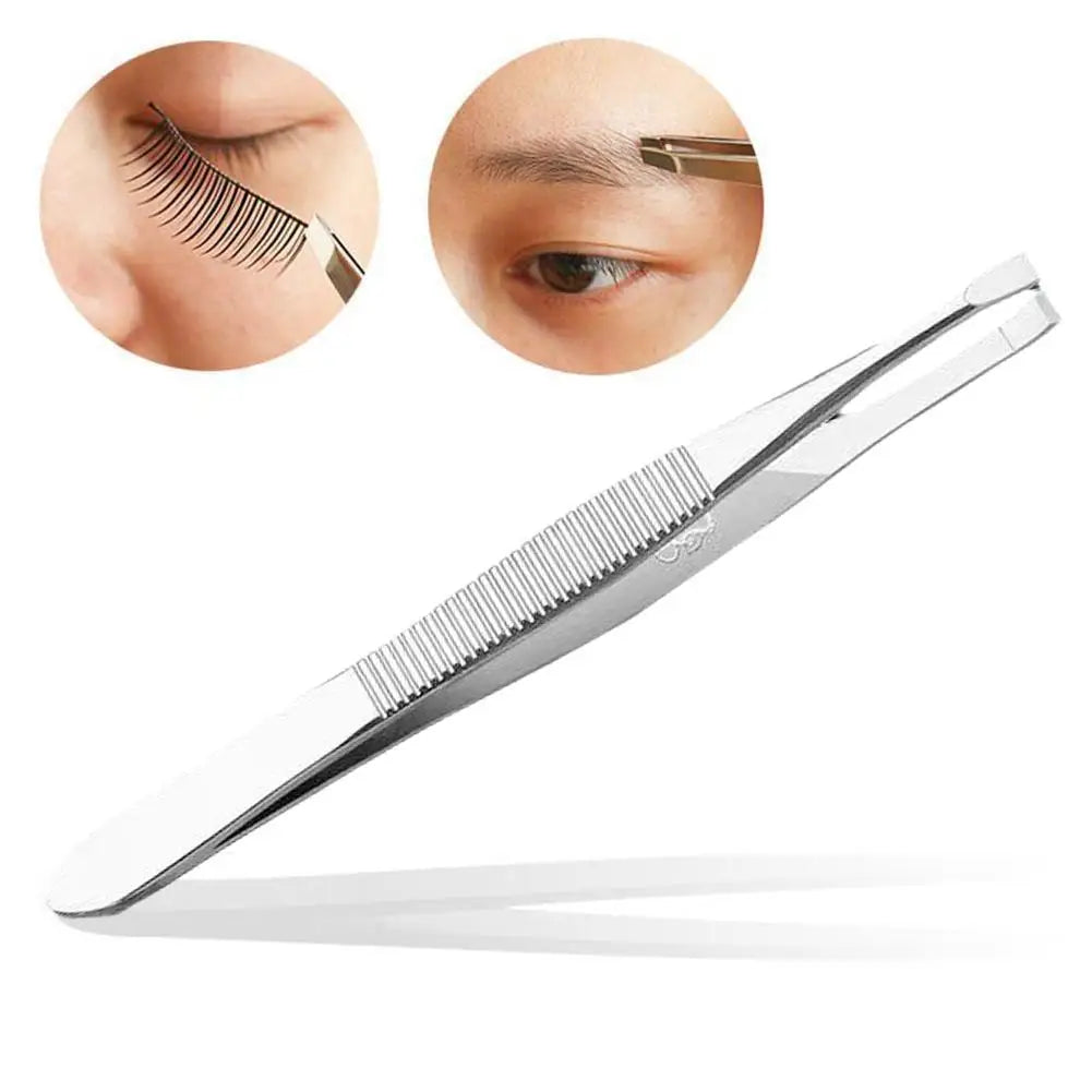 Stainless Steel Convenient Small Tool Eyebrow Pliers Eyebrow Tweezers Professional Eyebrow Hair Removal Tweezer Flat Tip Tools Oasis Select