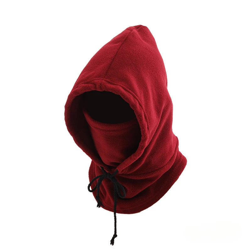 Cycling Moto Bike Windproof Thermal Helmet Cap Plush Hooded Hat Neck Scarf Mask Beanie Cap Outdoor Winter Warm Balaclava Hats Oasis Select Red
