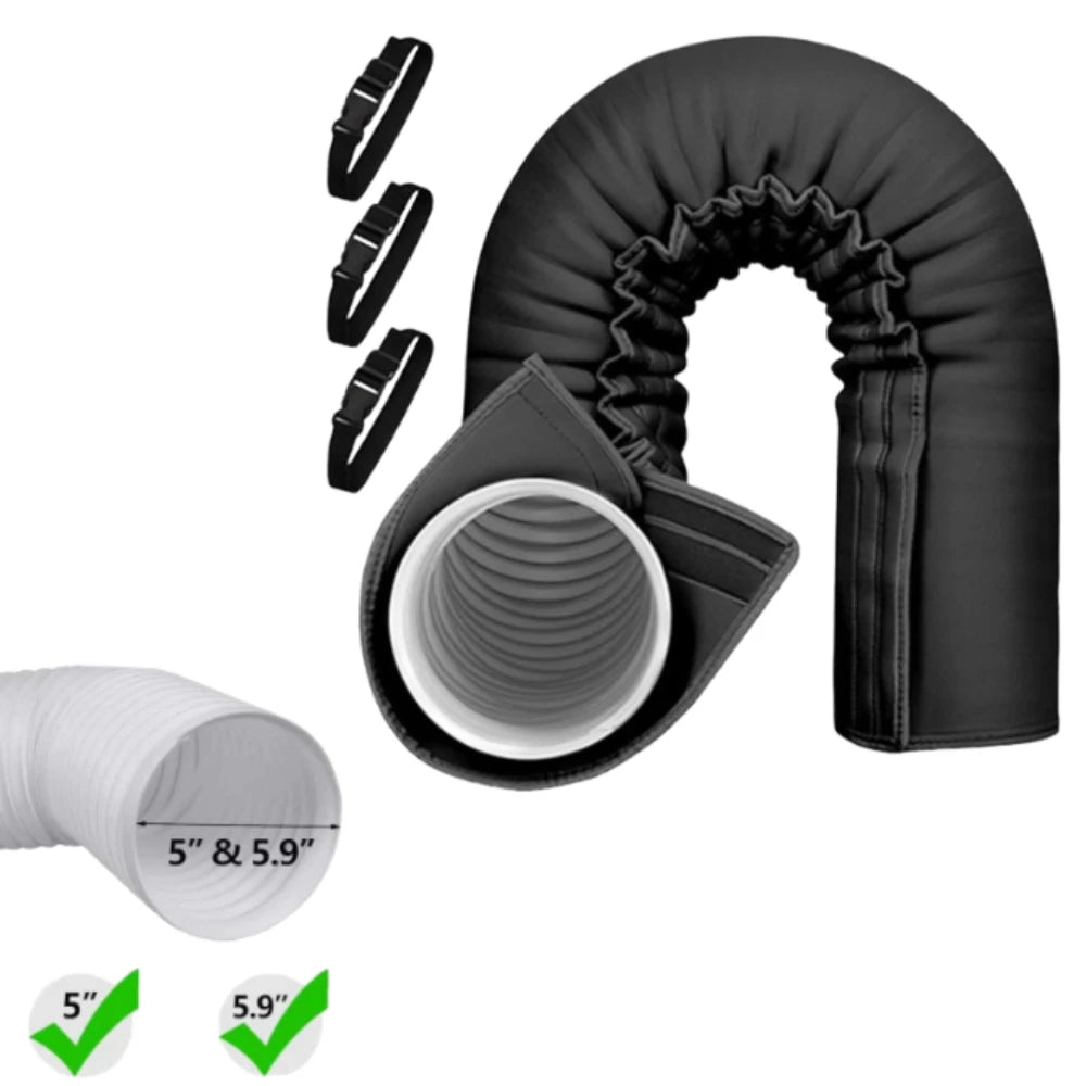 Air Conditioner Hose Cover Wrap With 3 Buckle Straps Portable AC Hose Insulation Sleeve for 5" & 5.9" Diameter Exhaust Hose Oasis Select