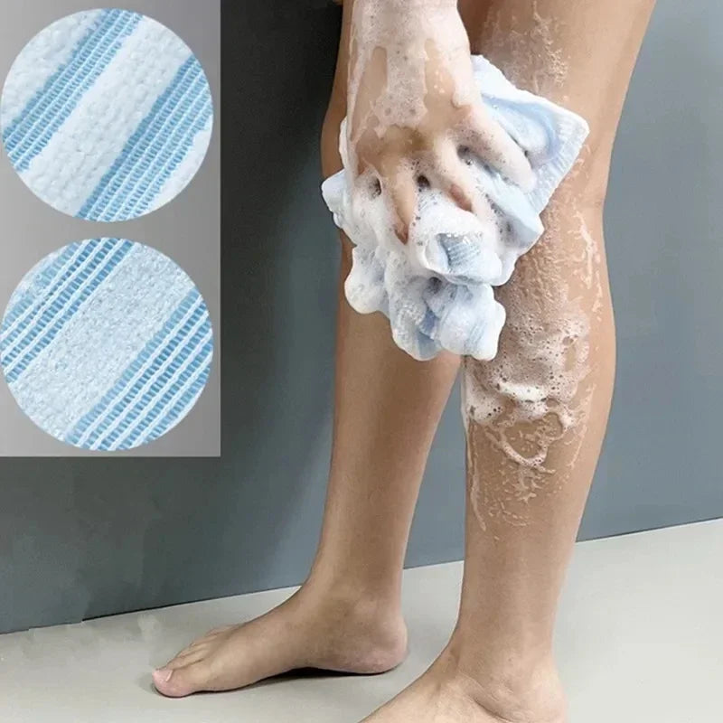 Exfoliating Washcloth Back Scrubber for Shower for Men Silver-ion Multi-Function Foam Bath Towel Ultra-Long Exfoliating Towels Oasis Select