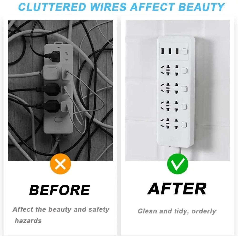 2/4pcs Adhesive Power Strip Holder Under Desk Mount Surge Protector Organizer No Drill Cable Management Gaming Home Office Setup Oasis Select