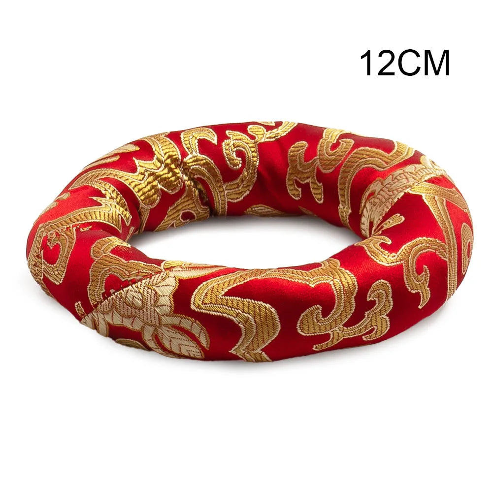 Silk Brocade Cushion Pillow For Yoga Tibetan Singing Bowl Mat Meditation Ring Cushion Buddhism Products Sound Bowl Pads Home Oasis Select 12cm