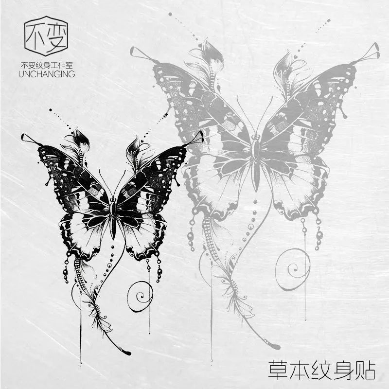 New butterfly tattoo sticker niche hottie personality realistic lasting waterproof advanced sense tattoo Oasis Select HD-011 7x12cm