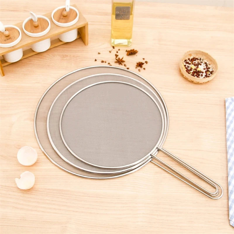 Stainless Steel Oil Proof Mesh Cooking Anti Splatter Split Guard Splatter Proof Oil Cover Mesh Pot Lid Cooking Kitchen Gadget Oasis Select