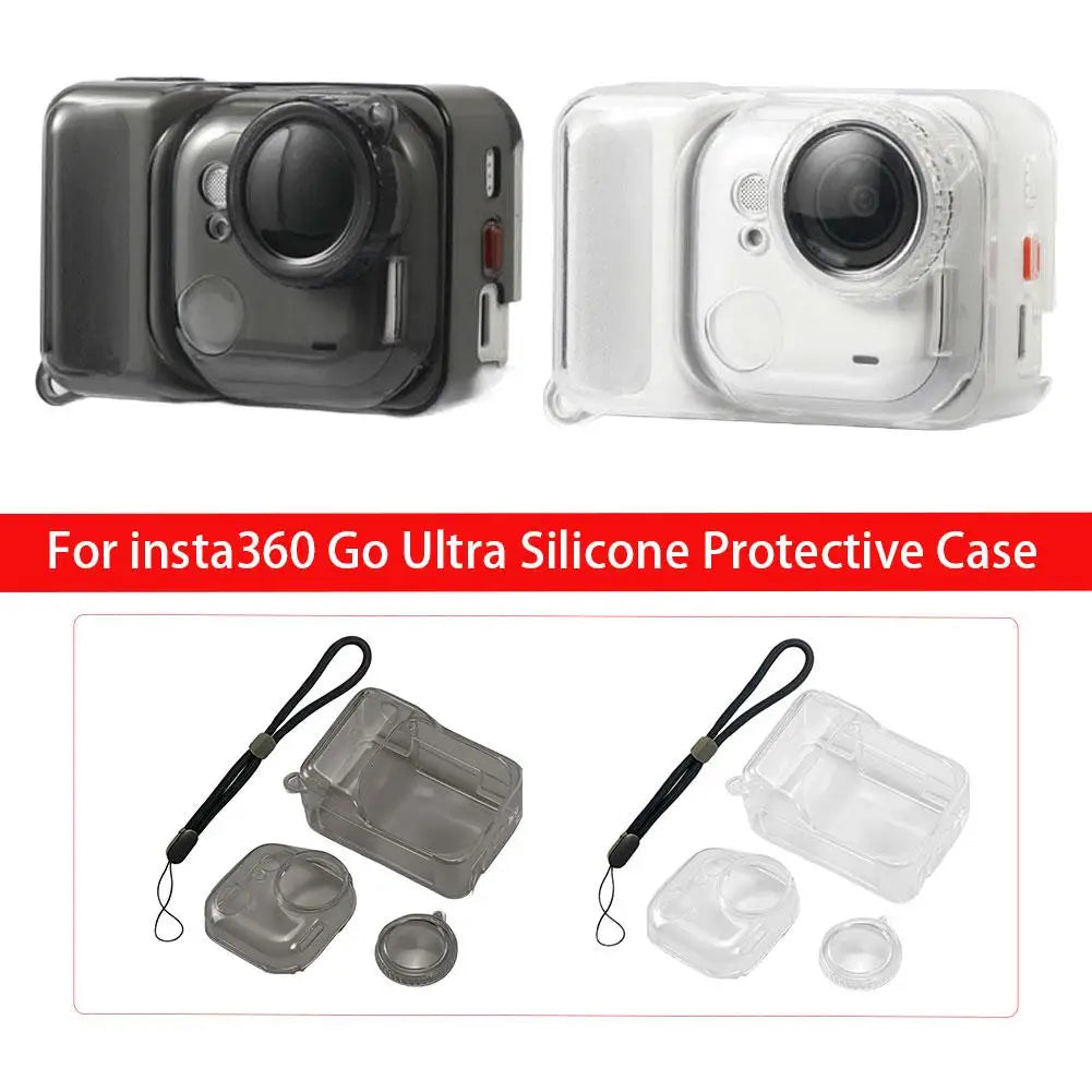 Insta360 Go Ultra TPU Case – Shockproof Cover, Lens Cap & Lanyard
