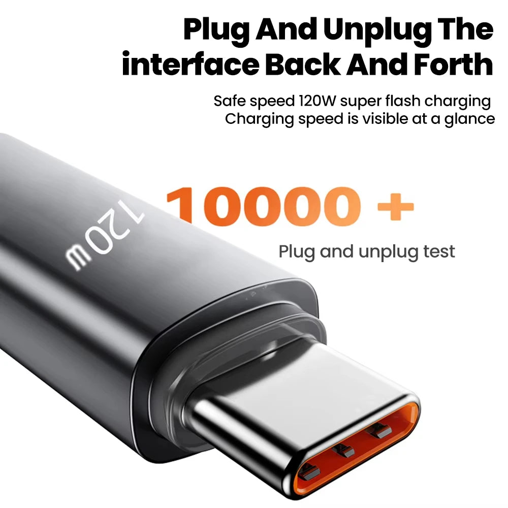 120W Spring USB Type C Cable Fast Charging For Huawei Xiaomi Mobile Phone Type C To USB C Cable For iPhone 15 16 Samsung Cable Oasis Select