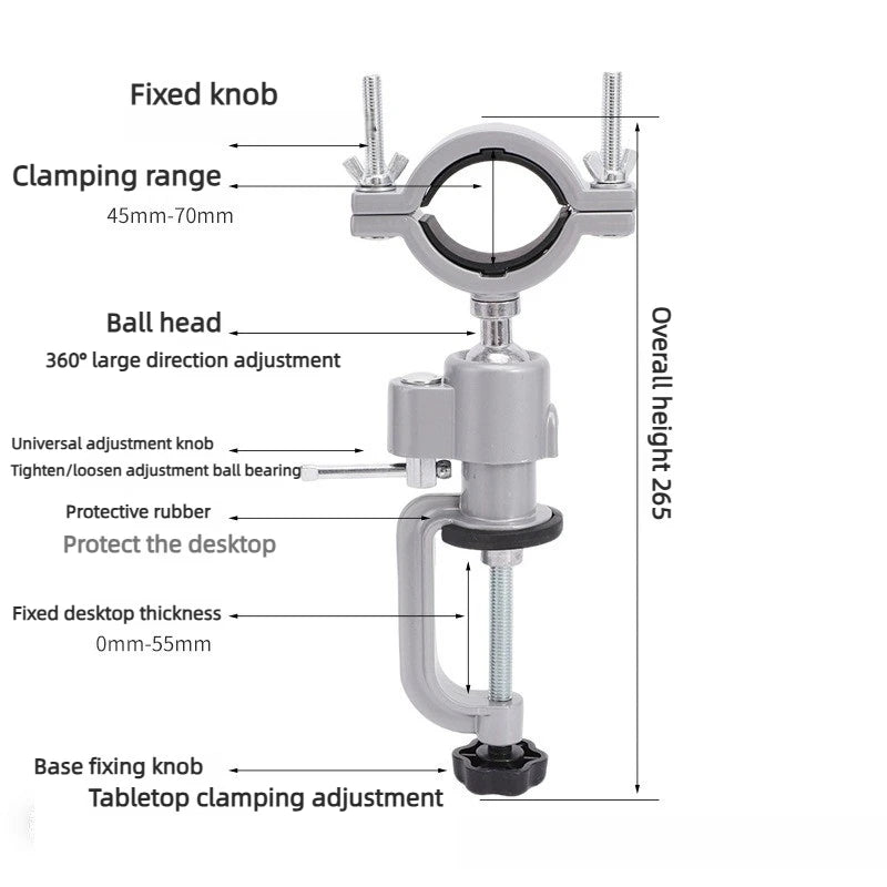360 Degree Rotating Universal Bench Vise Clamp Holder Adjustable Desk Mount Tool Stand for Rotary Tools and Drilling Operations Oasis Select Large caliber