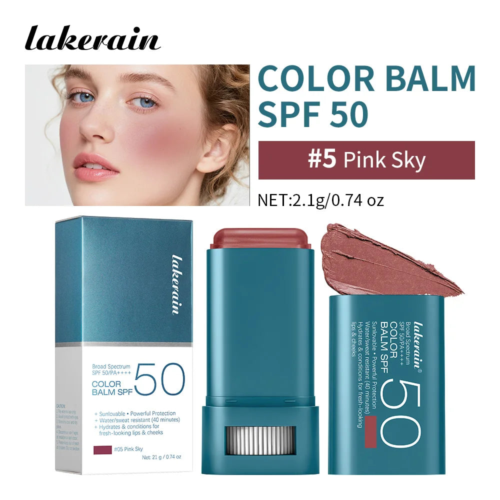 SPF 50 Sunscreen Blusher Long-lasting Color Waterproof Sweat Resistant Velvety-Soft Texture Fresh & Natural Finish Blusher Balm Oasis Select Pink Sky