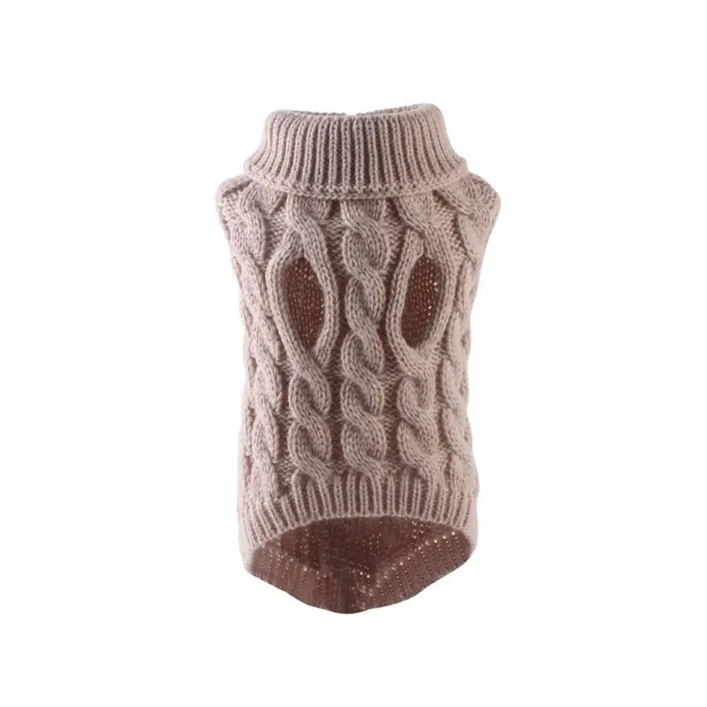 Knitted Dog Sweater – Warm Coat for Small Dogs & Puppies Dog Knit Sweater Oasis Select khaki XL