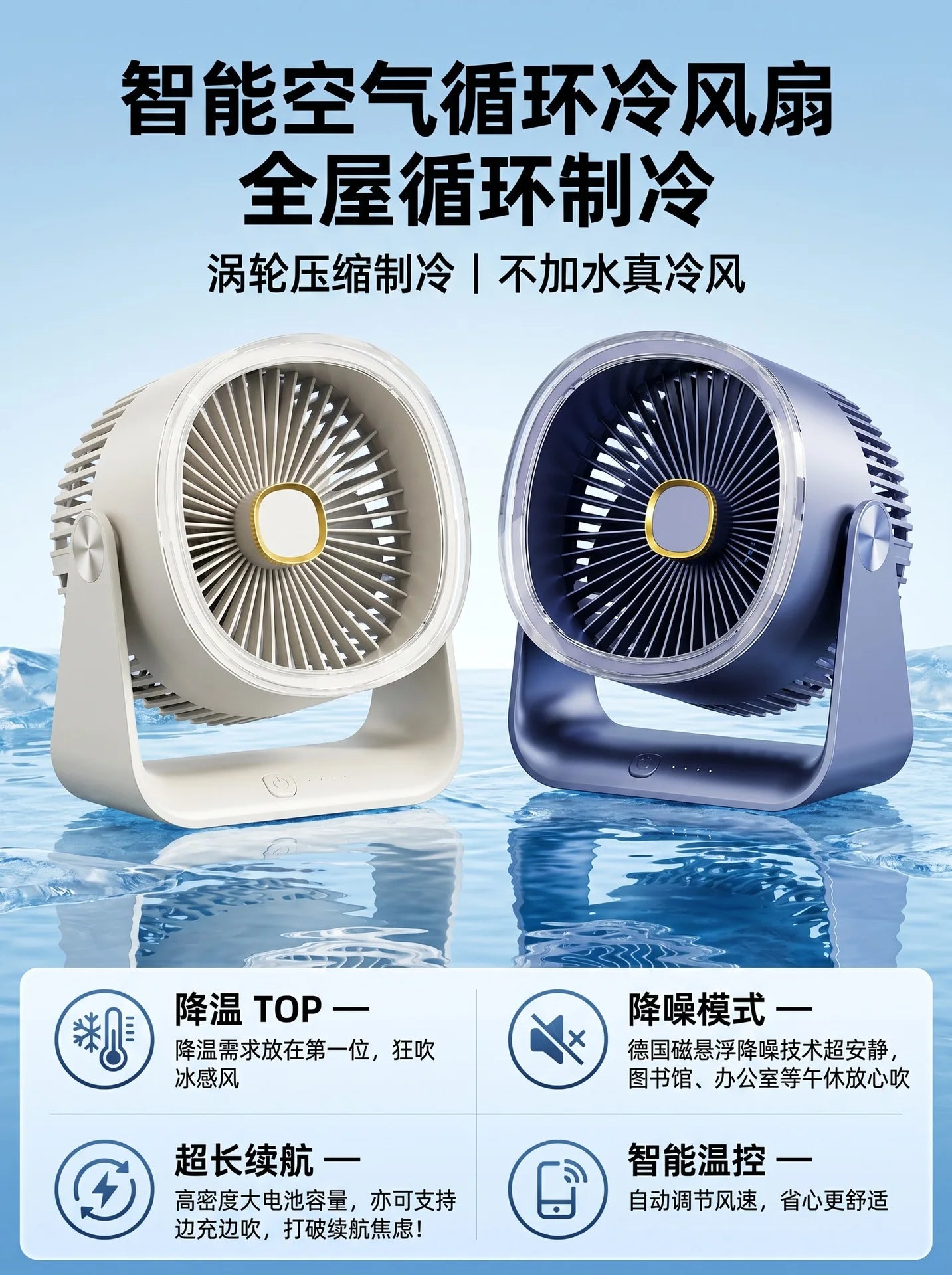 Silent USB Desktop Fan – Compact Office & Dorm Fan 5V 1W