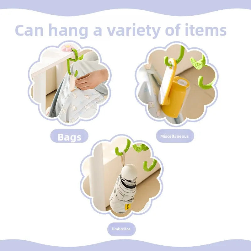 1pcs Detachable Desk Edge Bag Hook Practical Punch-free Hanging Bracket Student Daily Office Bag Organizer Oasis Select