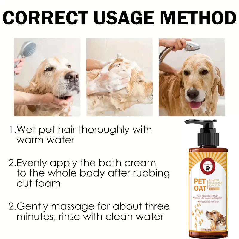 Pet Shampoo; Cleans Hair, Removes Odors, Makes Hair Soft and Not Dull, Has a Long-Lasting Fragrance, Is Specifically Designed for Pets, Suitable for Bathing Dogs and Cats Oasis Select