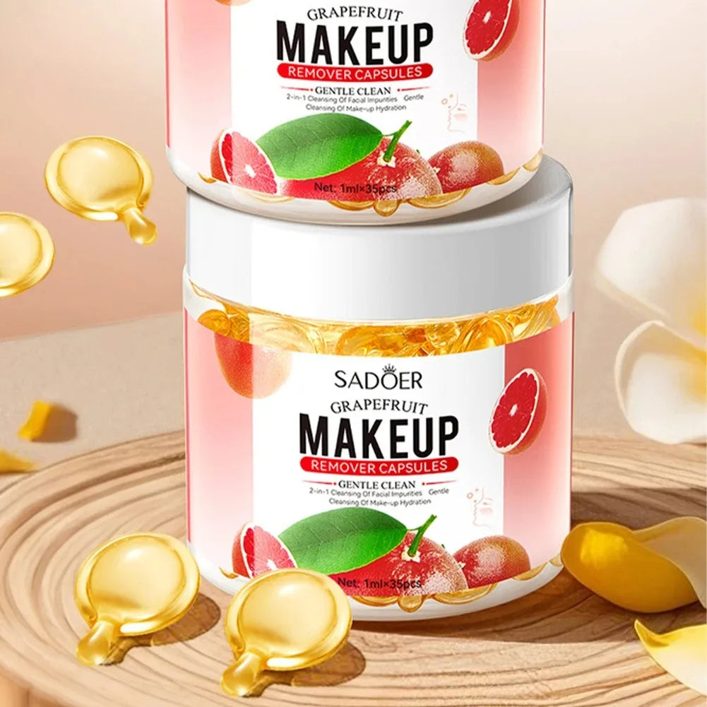 Sadoer Grapefruit Makeup Remover Oil Capsules – 35 x 1ml Makeup Remover Oil Oasis Select