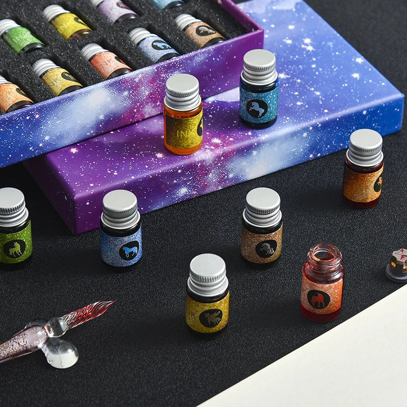 Starry Sky Glass Pen Set Signature Pen Crystal Student Dip Pen Glass Dip Pen Stationery Gift Pen Oasis Select