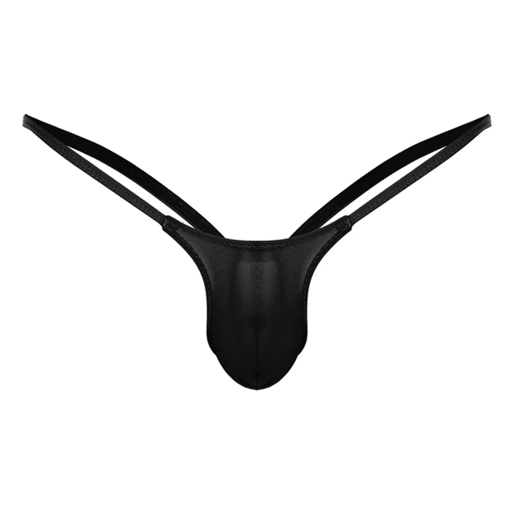 Men's Low-Rise Thong Underwear – Soft Bulge Pouch G-String Men's Thong Underwear Oasis Select Black L