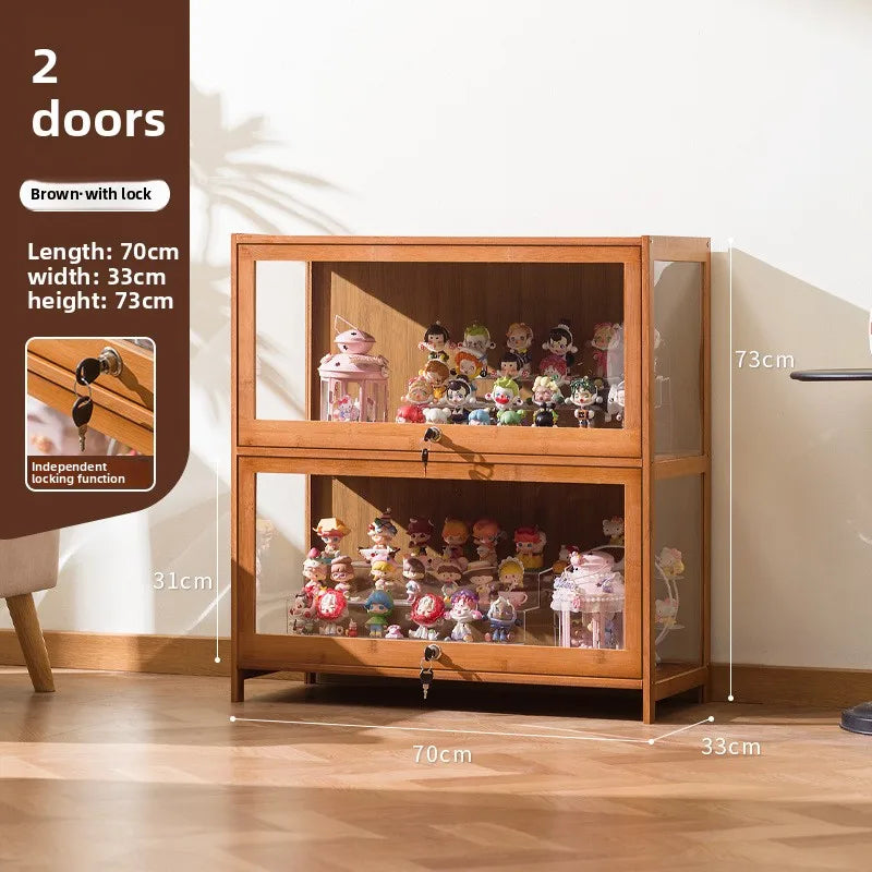 Figure display cabinet with lock acrylic display stand transparent dustproof model building block ornament shelf display box Oasis Select second floor is 70