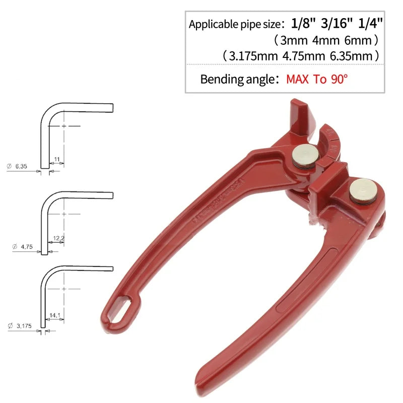 JUSTINLAU 1PC Three in One Pipe Bender Copper Tube Aluminum Tube Stainless Steel Tube Bending Tool 1/8 3/16 1/4 Bending Tool Oasis Select Red