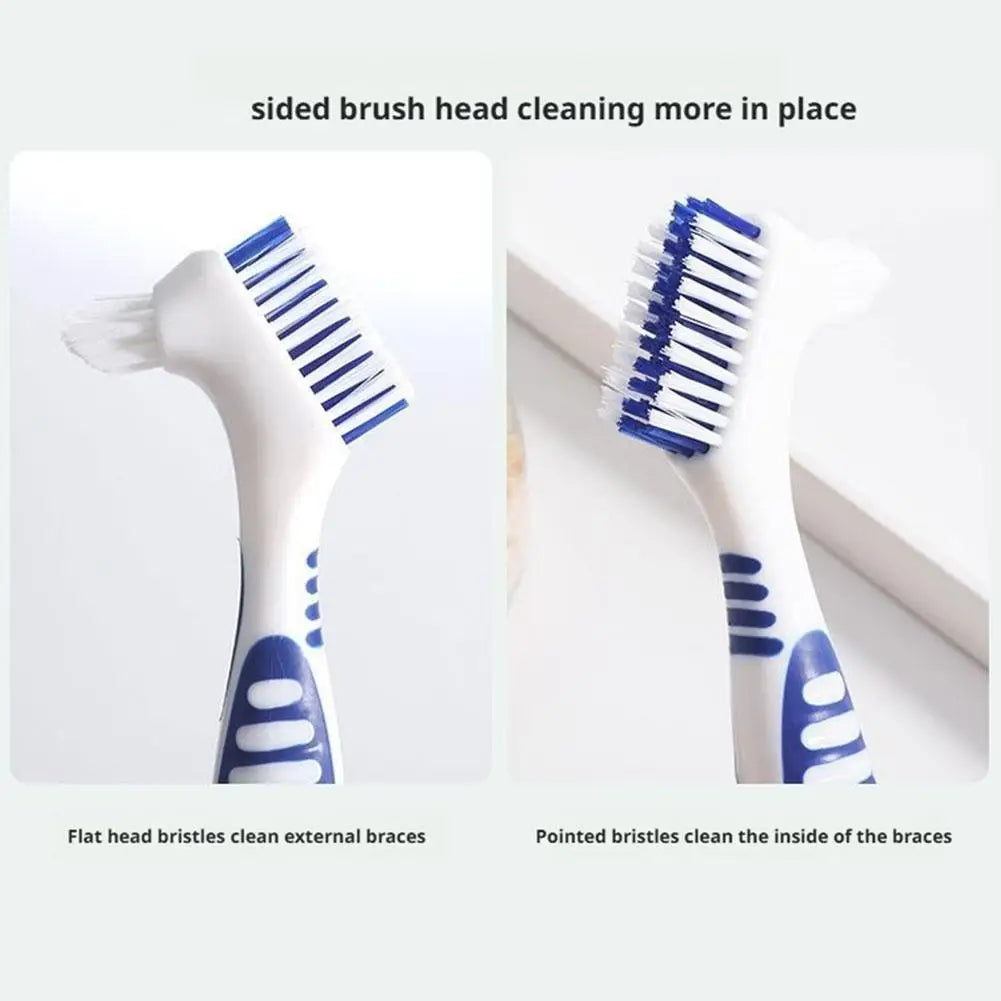 Dual-Head Denture & Braces Toothbrush – Portable Oral Care Denture Toothbrush Oasis Select
