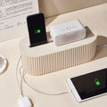 Cable Management Box,Large Socket Organizer for Desk,Hide Messy Wires&Power Strip Cover,Charging Station Storage for Home Office Oasis Select 1pc beige