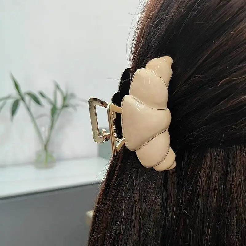 8cm Croissant Hair Claw Clip – Cute Food Series Women & Girls Hair Claw Clip Oasis Select