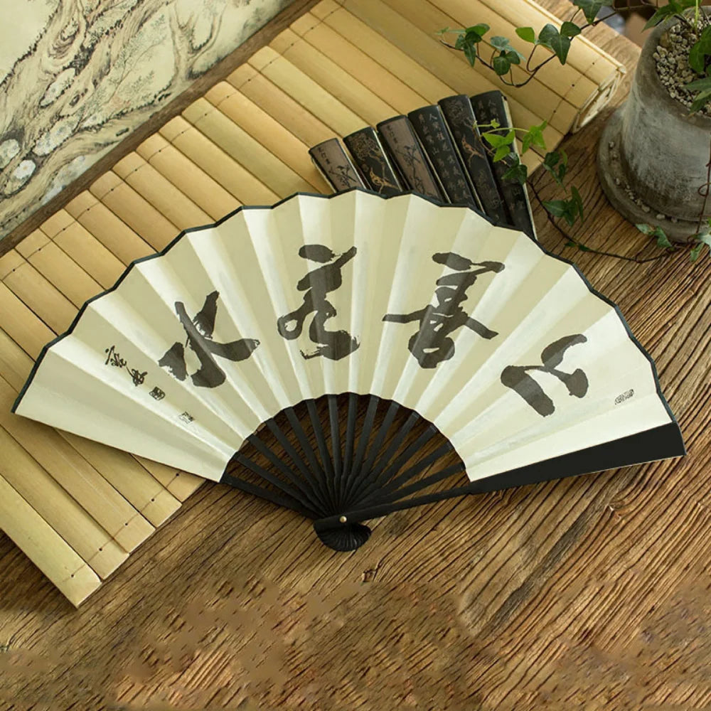 Ancient Folding Fan Chinese Scenic Spots Retro Classic Blank Fan Craft Silk Cloth Fan For Decoration Performance Gift Idea Oasis Select