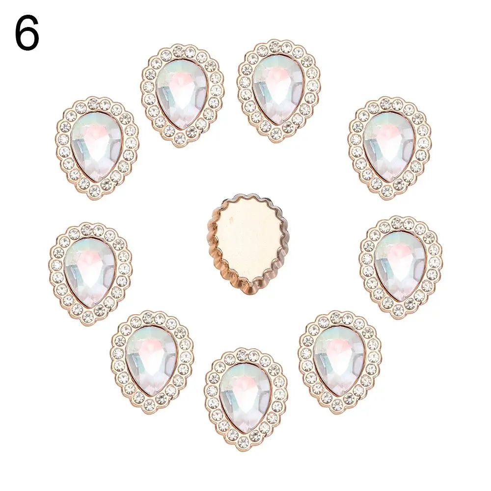 Vintage Buttons Clothing Flatback Plating Pearl Buckle Rhinestone