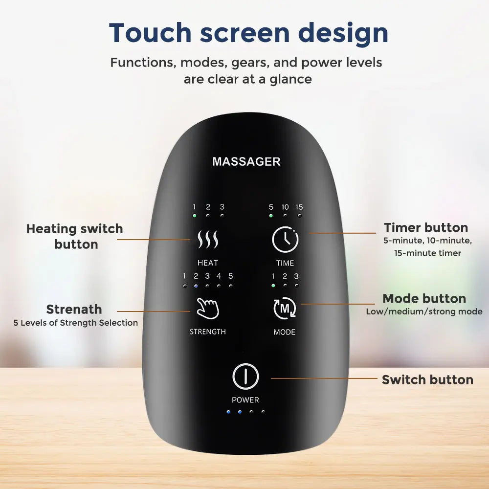 Electric Airbag Hand Massager – 3 Modes, Heat & Kneading