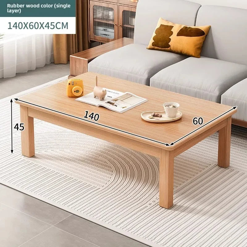Coffee table new Chinese style living room rectangular solid wood leg tea table office tea table small apartment low table Oasis Select DCXJM-140x60