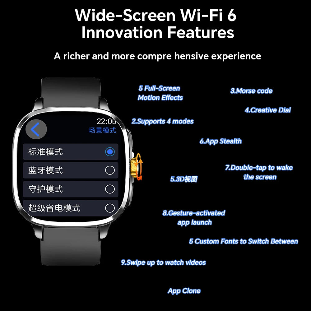 S99 Smartwatch 2.4inch Larger Amoled Screen Android 10.0 5G LTE Smart Watch With 190° Rotating Camera 2100Mah Battery App Store Oasis Select
