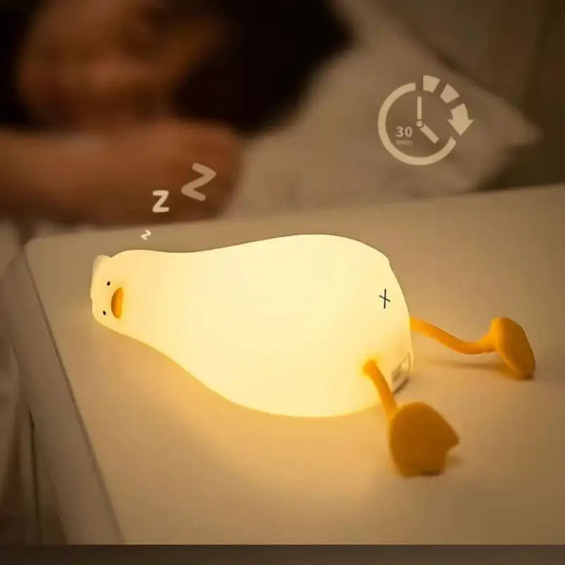 LED Duck Night Light Rechargeable Touch Silicone Cartoon Clap Duck Sleeping Night Lamp For Bedroom Decoration Children Gift Oasis Select