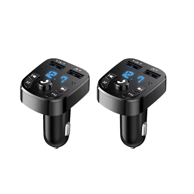 1/2/4/6pcs Bluetooth 5.0 Fm Transmitter Car Mp3 Player Wireless Hands-Free Audio Receiver Car Radio Dual USB Fast Charger Oasis Select 2pcs