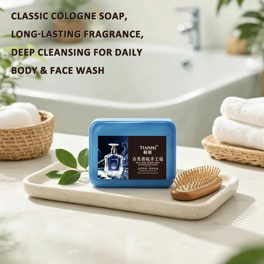 2PCS men's cologne soap, three in one for washing hair, face, and bath, cleanses and bathes the whole body, moisturizes Oasis Select