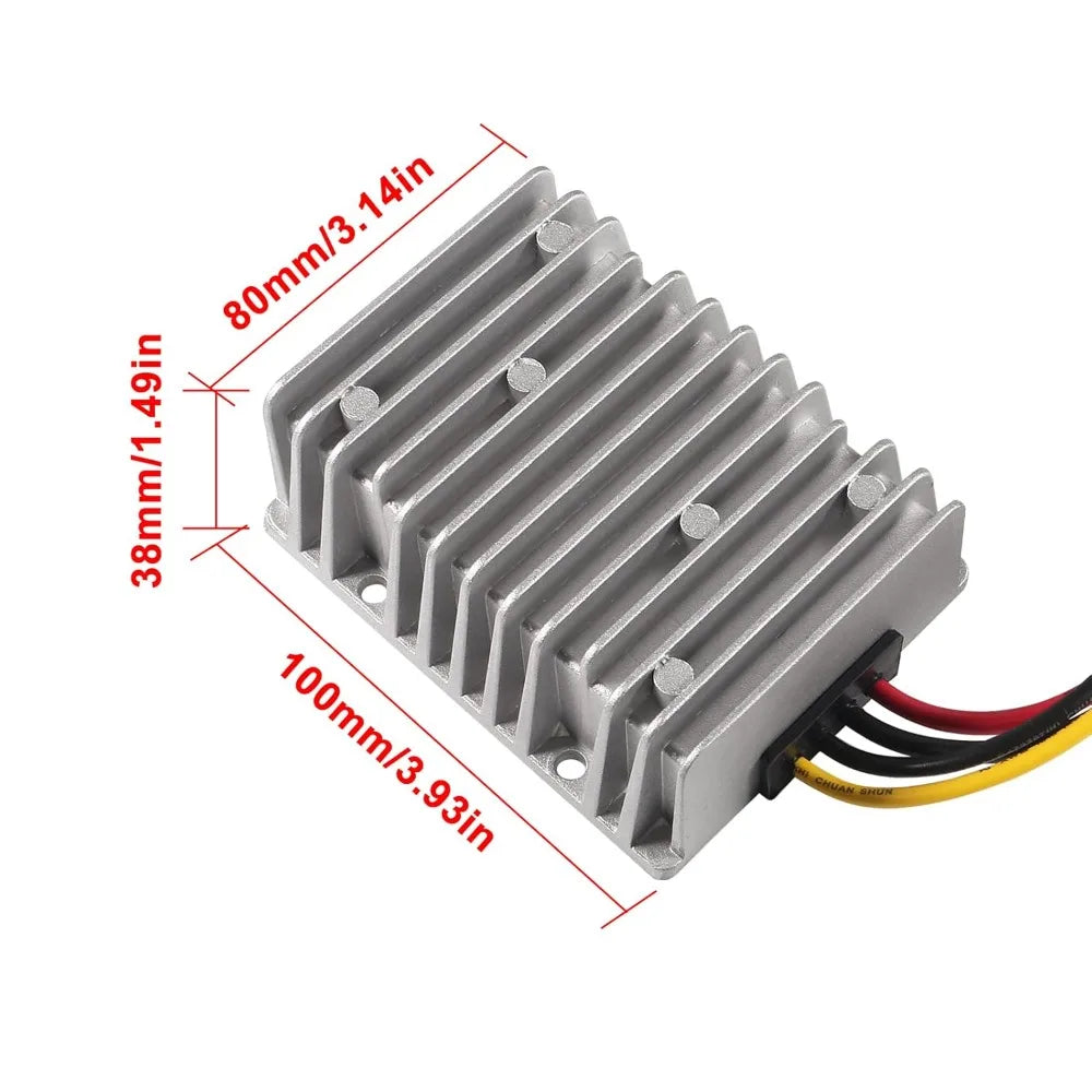 DC 8V-40V to 13.8V 25A Automatic Buck Boost Converter Voltage Regulator Waterproof Power Supply for Golf Cart Club Car LED Light Oasis Select