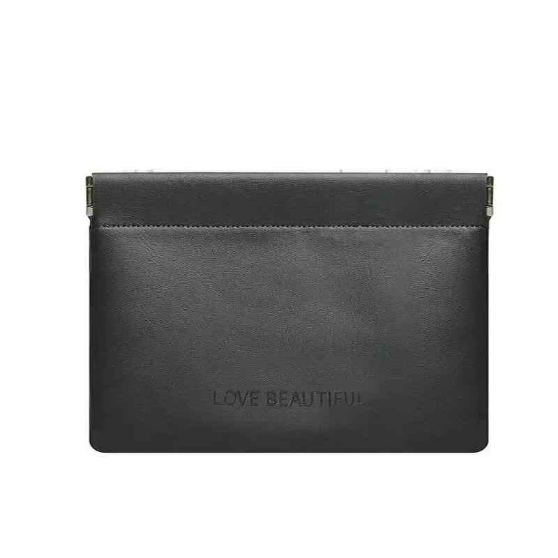 PU Leather Waterproof Storage Bag | Cosmetic & Jewelry Organizer Cosmetic Storage Bag Oasis Select Black G959B 1 10cm*15cm