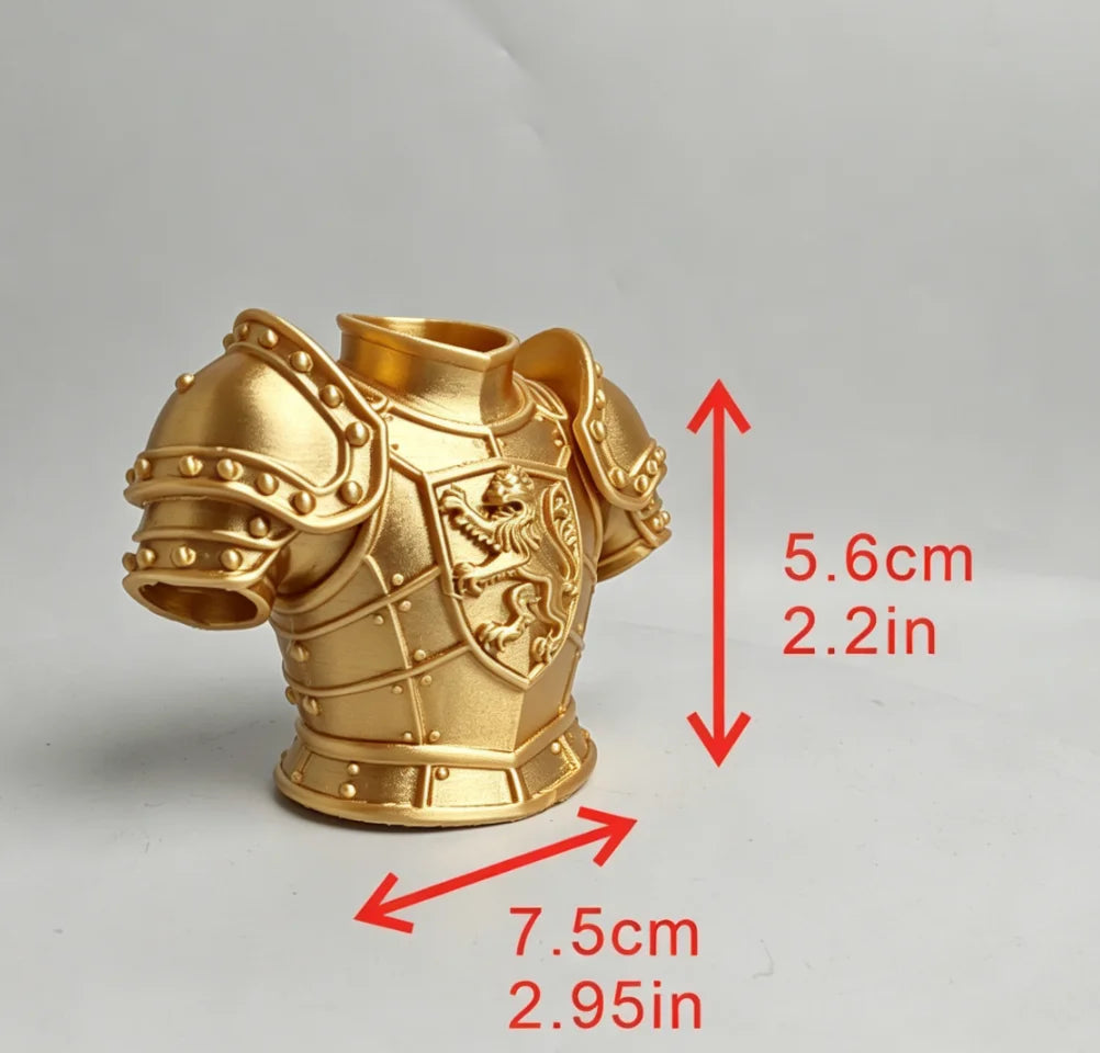 Medieval Knight Armor Aquarium Statuette Decor Retro Fish Hideout Planter for Aquatic Plants Shrimp Fish Tank Ornament Plant Pot Oasis Select Gold armor