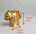 Medieval Knight Armor Aquarium Statuette Decor Retro Fish Hideout Planter for Aquatic Plants Shrimp Fish Tank Ornament Plant Pot Oasis Select Gold armor